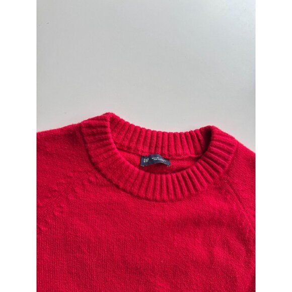 GAP Modern Red Cashsoft Cotton Blend Knit Crew Neck Sweater, Size M - Picture 12 of 16